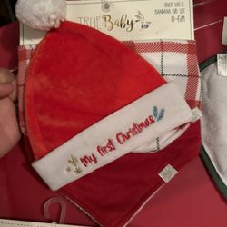 Baby Christmas Bibs Set My First Christmas Hat And Bandana Bib Set 