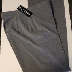 Focus 2000 Charcoal Dress Pant 8 New With Tags Wide Leg