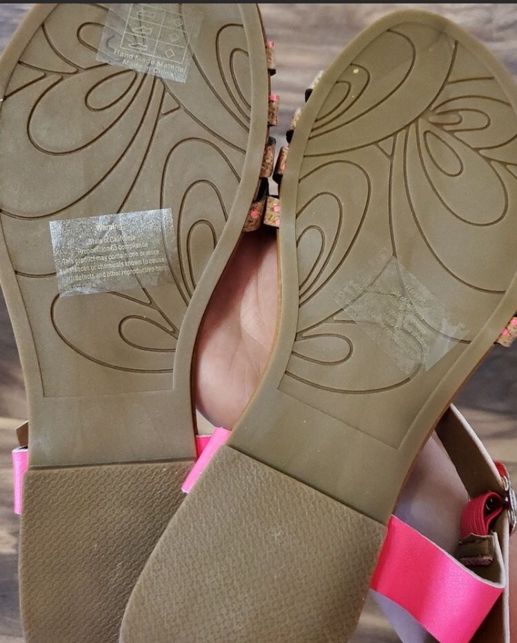 Hot pink cork Sandals