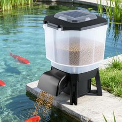 Solar-Powered Automatic Pond Fish Feeder