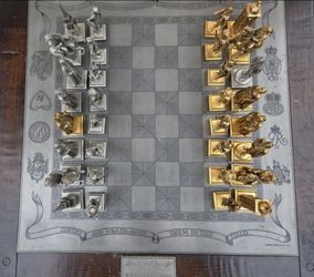 VINTAGE Chess Set & Table