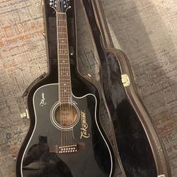 Gitarra akamine EF381SC - Guitarra acústica eléctrica de 12 cuerdas con estuche rígido