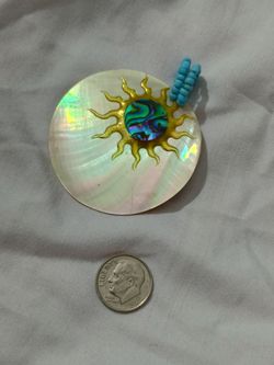 2 INCH SEA SHELL TYPE NECKLACE GARMENT PIECE
READY TO BE PUT ON A NECKLACE