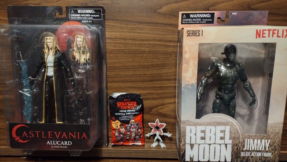 NETFLIX CASTLEVANIA ALUCARD & REBEL MOON JIMMY &STRANGER THINGS DEMOGORON 
