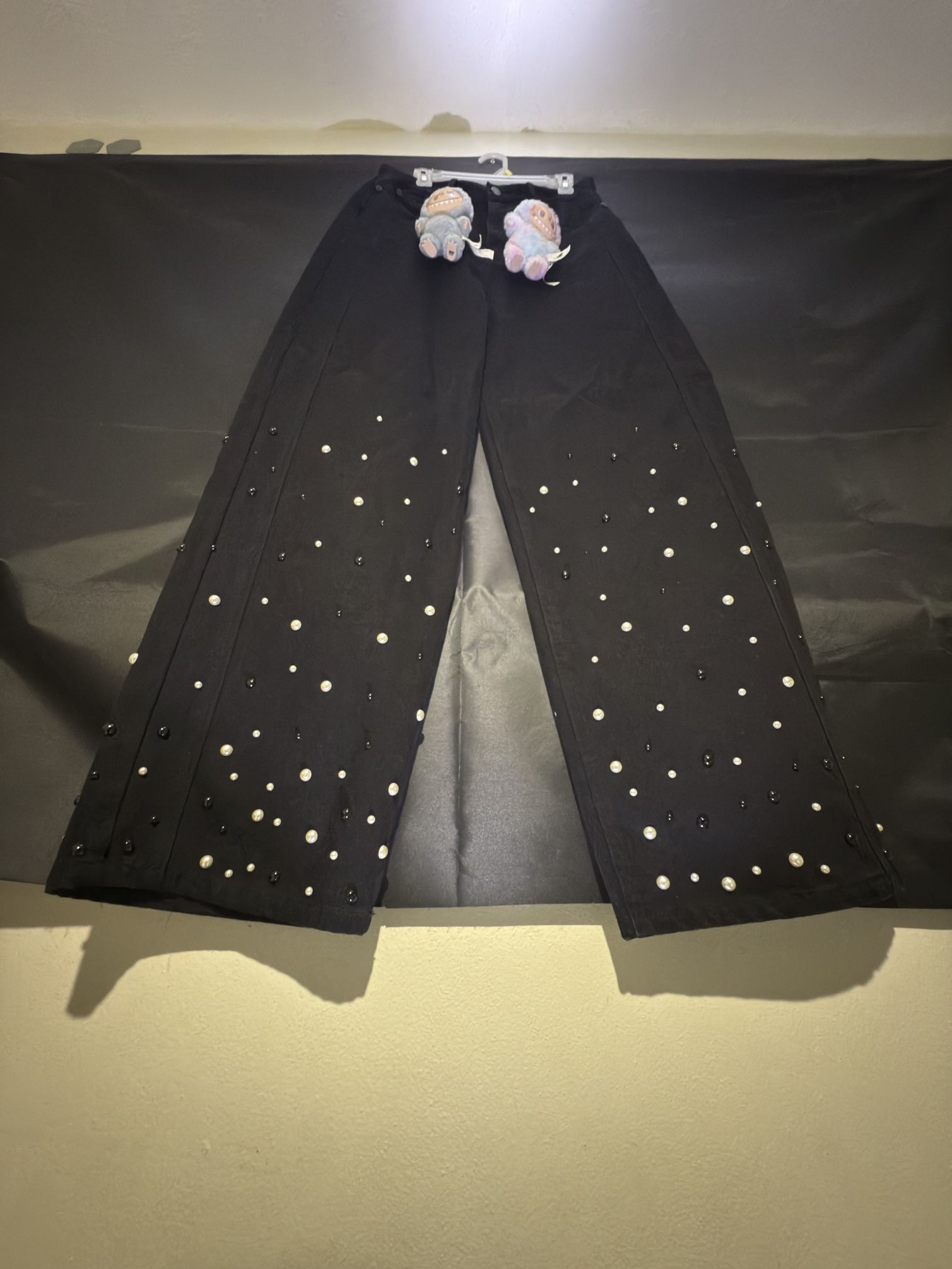 🔥 HOMME + FEMME PEARL DENIM SET – BLACK – Size S Jacket & 32 Jeans – Oversized 🔥