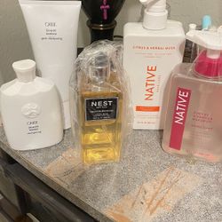ORIBE SHAMPOO AND CONDITIONER SET, NATIVE SHAMPOO AND HAND SOAP SET, AND NEST LIQUID SOAP