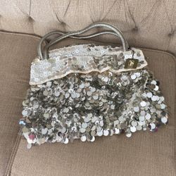 Silver sequin big purse