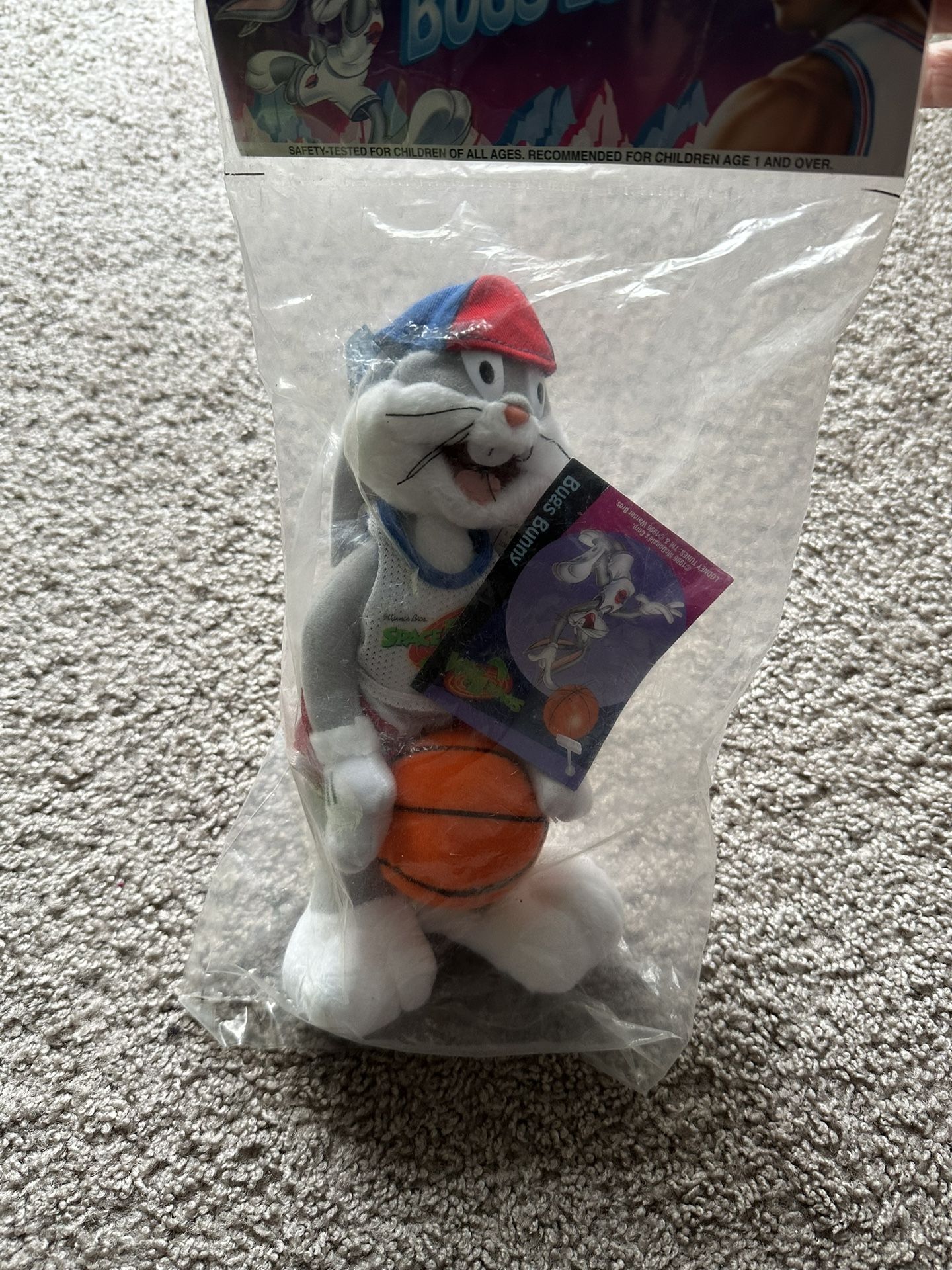 Bugs Bunny Space Jam McDonald's 1996 Vintage Plush Toy 10" Tall with Tags