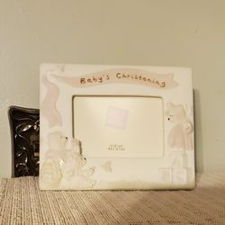Baby Girl Christening Picture Frame 