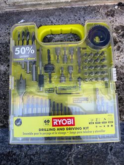 Ryobi A9601G Multi-Material Drill and Drive Kit (60-Piece) | New
