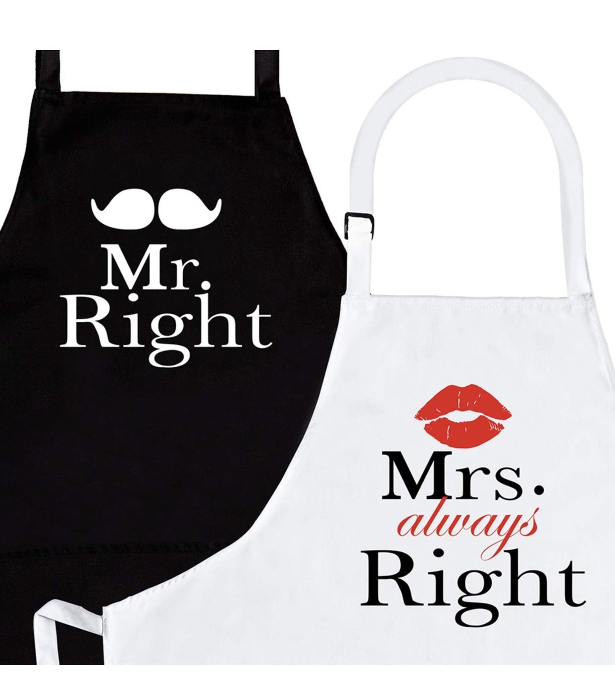 Mr. and Mrs. Right Apron Set