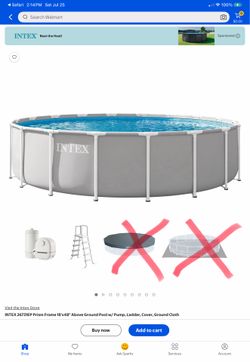 Intex 48” x 24’ above ground pool with pump, ladder and robotic pool cleaner. No cover or ground cloth included.