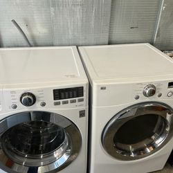 LG Front Load Washer And Stackable Gas Dryer Set 
