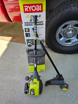 Ryobi 4cycle 18 gas straight shaft string trimmer and Yard gas blower