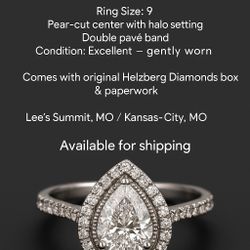 Pear-Cut Diamond Engagement Ring – Size 9 