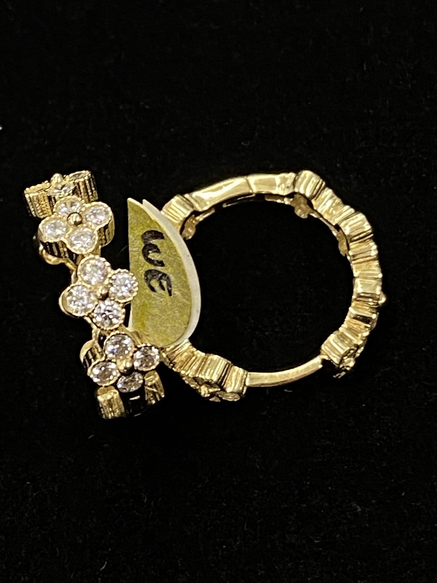 $450 Yellow Gold W Zirconia Van Cleef Hoop Earrings
