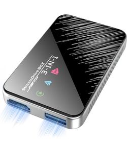 3-in-1 Wireless CarPlay Adapter & Android Auto, Plug & Play, Dual WiFi, HD Media Port, USB Drive