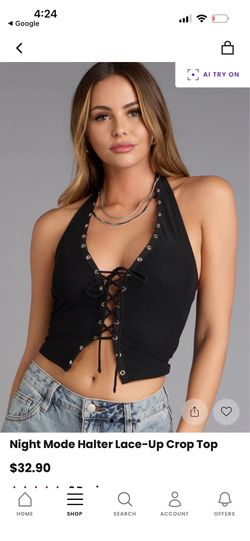 Windsor Halter Lace-up tops