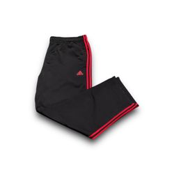 Vintage Adidas 3 stripe wide leg track pants black & red men’s 2XL 