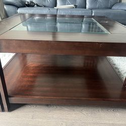 Wood And Glass Coffee Table 