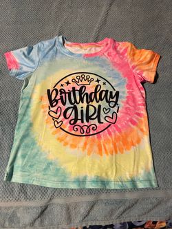 Bday girl tie-dye tshirt