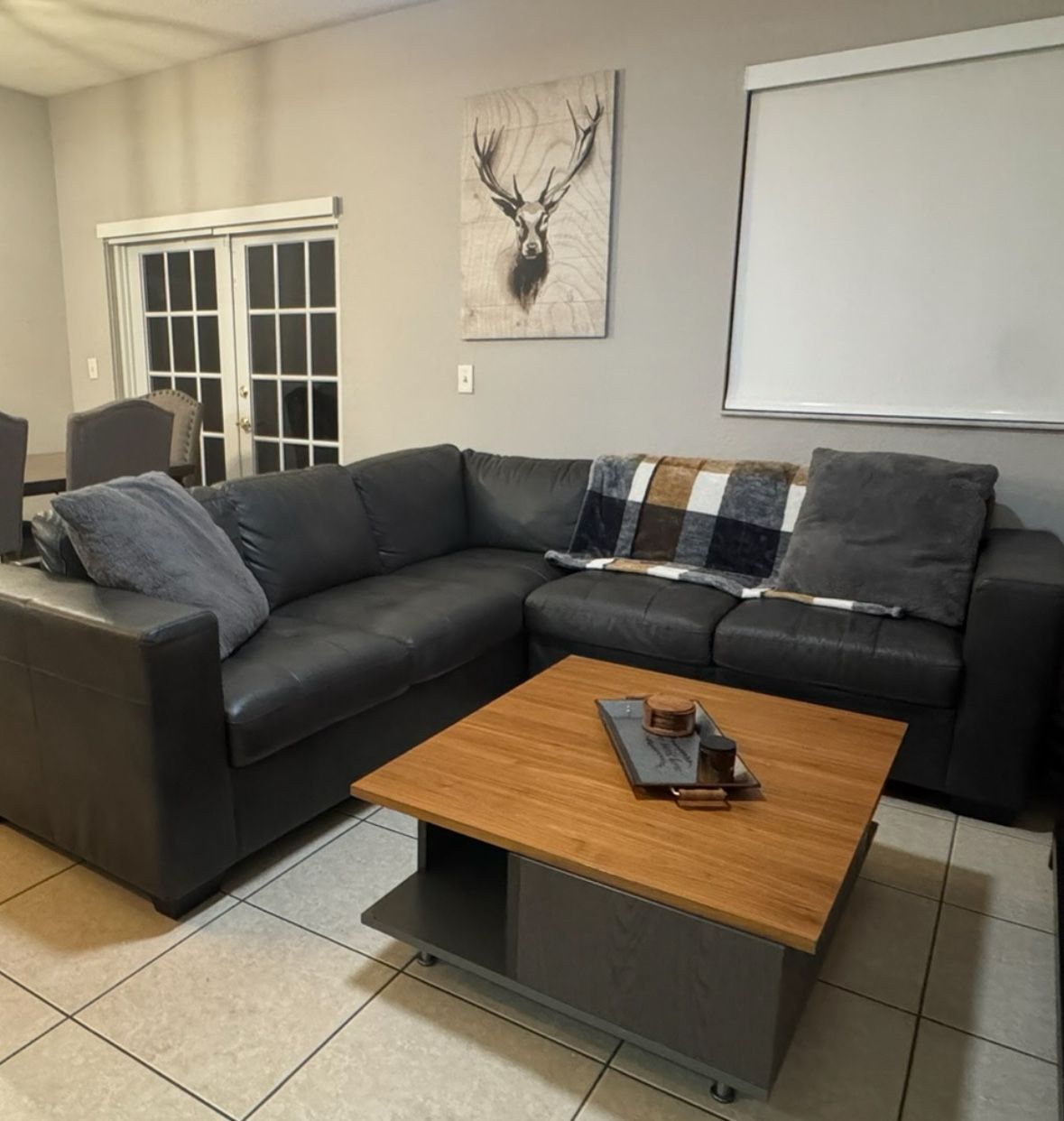 Leather Dark Green Couch