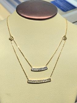 18k gold double necklace