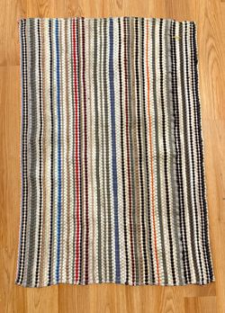Multicolor Striped Woven Rag Rug
