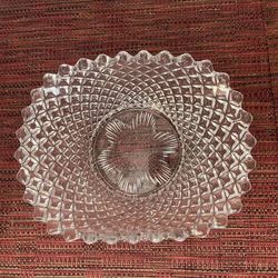 Vintage 6 1/2" WESTMORELAND English Hobnail Clear Round Base Oval Bowl 