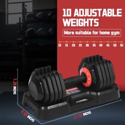 New Brown Adjustable Weight Training Dumbbell With Anti-slip Grip