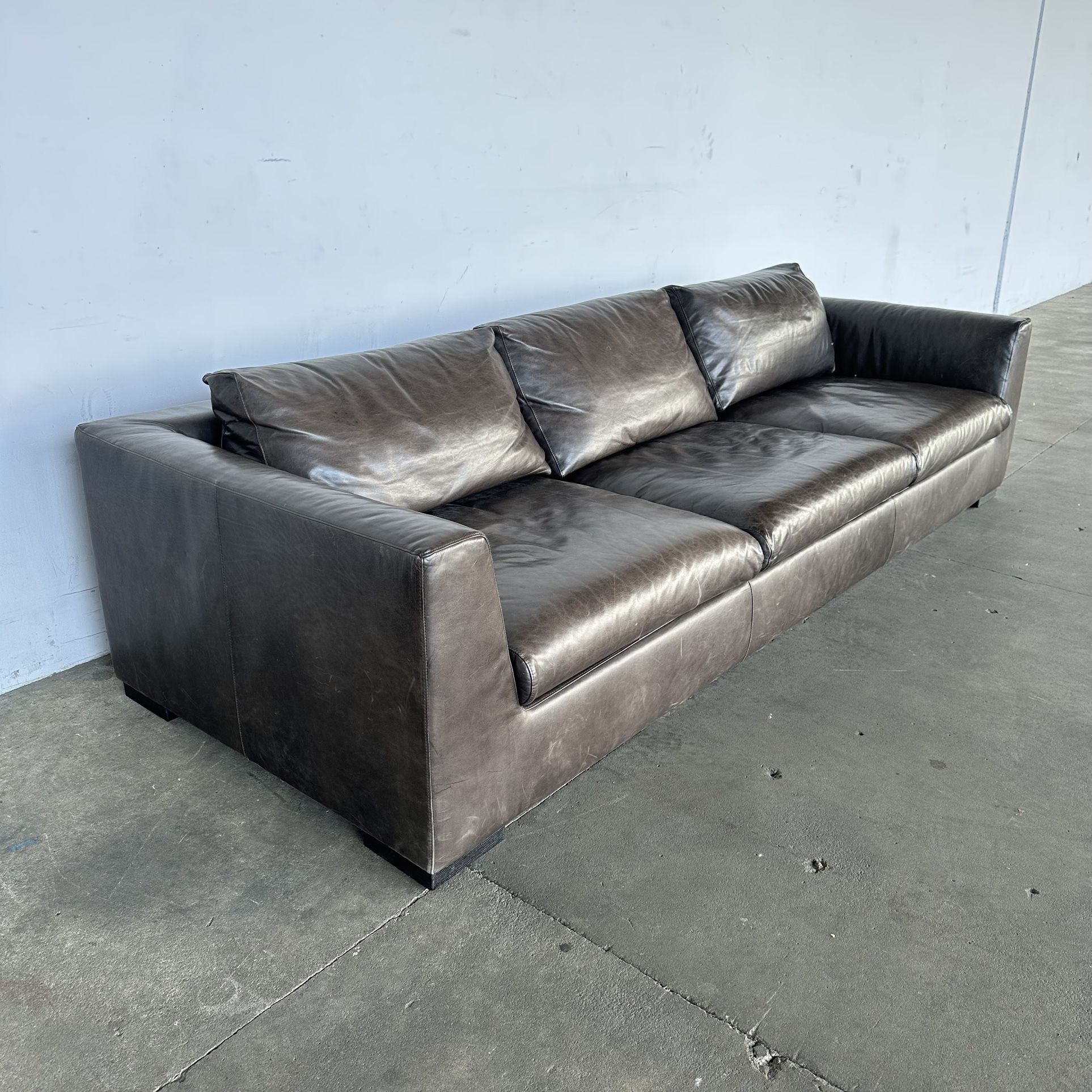 Restoration Hardware Modena Leather Down Sofa -Delivery Available