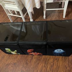 Toy box-3 compartment and foldable