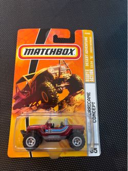 2009 Matchbox JEEP HURRICANE CONCEPT Red 85/100 GREAT CARD Desert Adventure