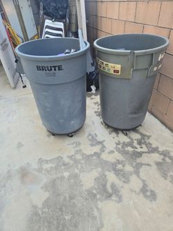 2 Rubbermaid trash cans