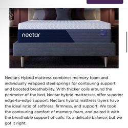 Nectar full size / luxe hybrid mattress