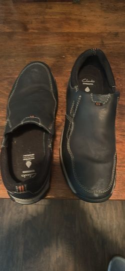Clark’s black leather shoes  size 12