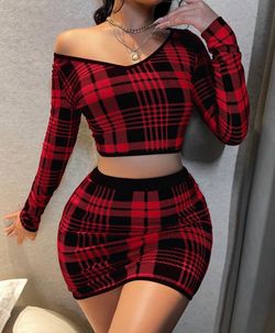 Plaid 2 Piece Set (Medium, Large)