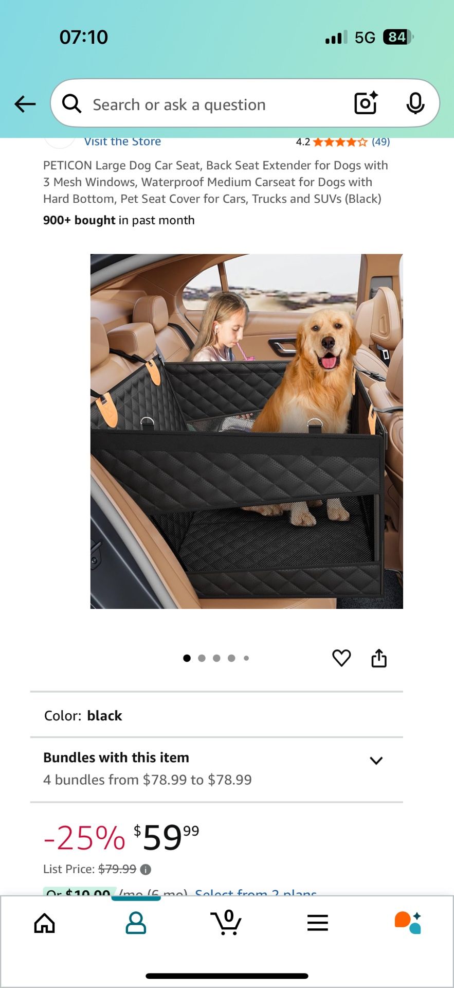 Large Dog Car Seat, Back Seat Extender for Dogs with 3 Mesh Windows, Waterproof Medium Carseat for Dogs with Hard Bottom, Pet Seat Cover for Cars, Tru