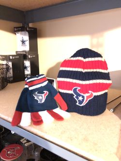 Houston Texans beanie and gloves