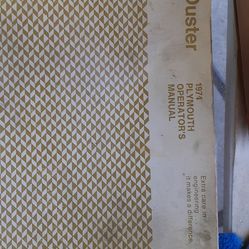 Owners manual  1974 Plymouth Valiant/ Duster