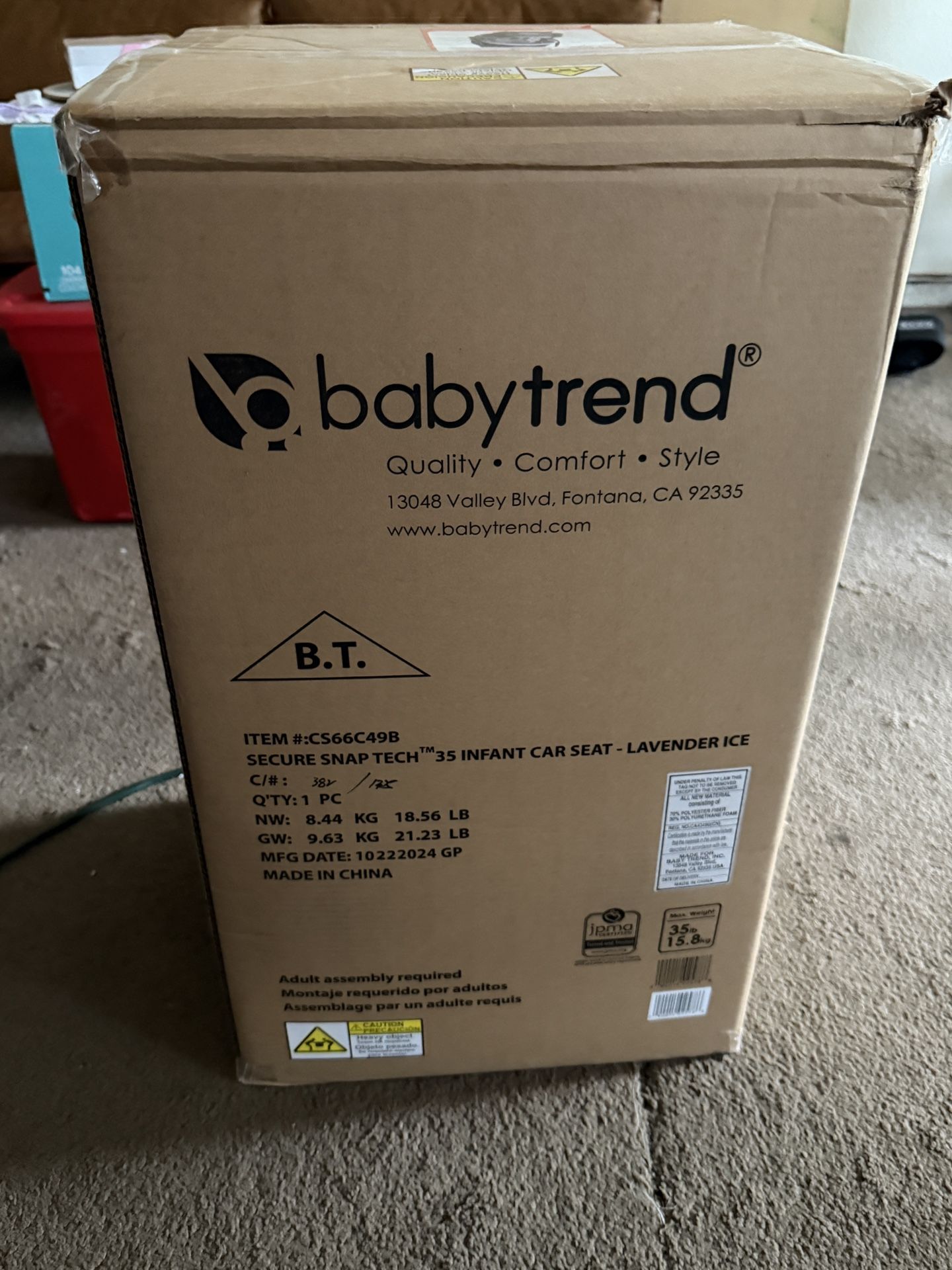 New Car Seat / Porta Bebé Nuevo