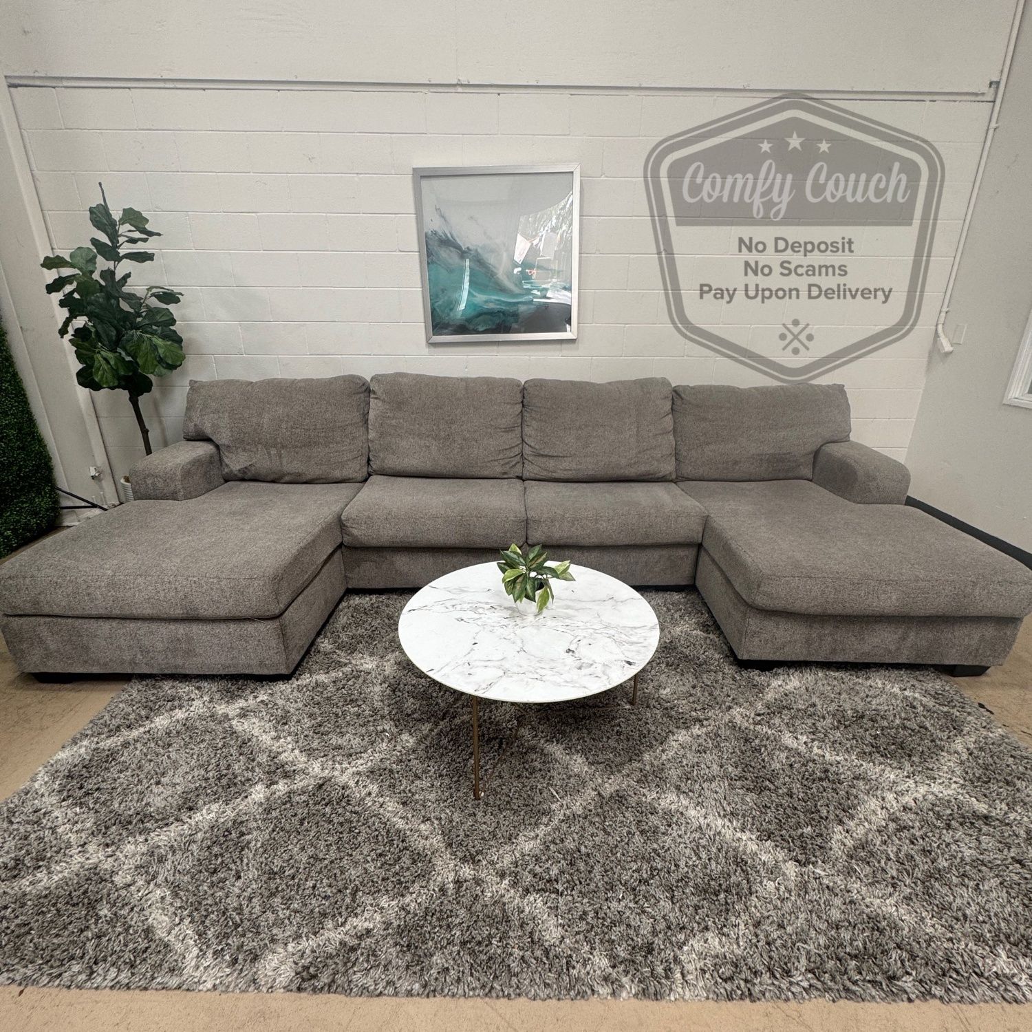 🛋️ Comfy Double ChaiseSectional Sofa(Delivery Available!! )