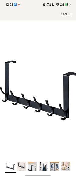 Over The Door Hooks,Door Hanger Hooks for Hanging (Black, Fit 1-3/4" Doors)
