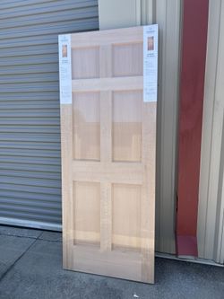 Masonite 32 in. x 80 in. 6-Panel Unfinished Fir Front Exterior Door Slab