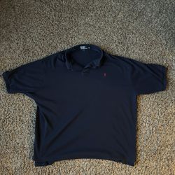 Polo Ralph Lauren Dark-Navy Blue Polo Shirt, Size XXL, 100% Cotton, Casual Wear