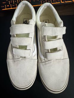 Vans Old Skool V Cream Velcro Sneakers Men's 11