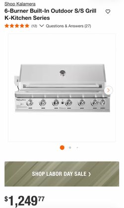 Shop Kalamera 6-Burner Built-In Outdoor S/S Grill • K-Kitchen Series