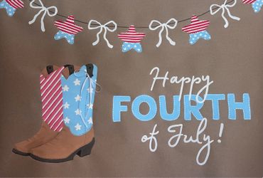4th of July Hand-painted Banner
