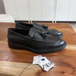 Men’s Zara Black Dress Tassel Loafers 
