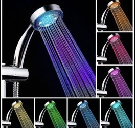 Chrome shower head with multi color